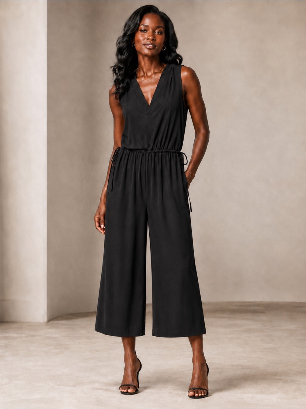 Calvin Klein Black Wide-Leg Jumpsuit Size 6 NWT